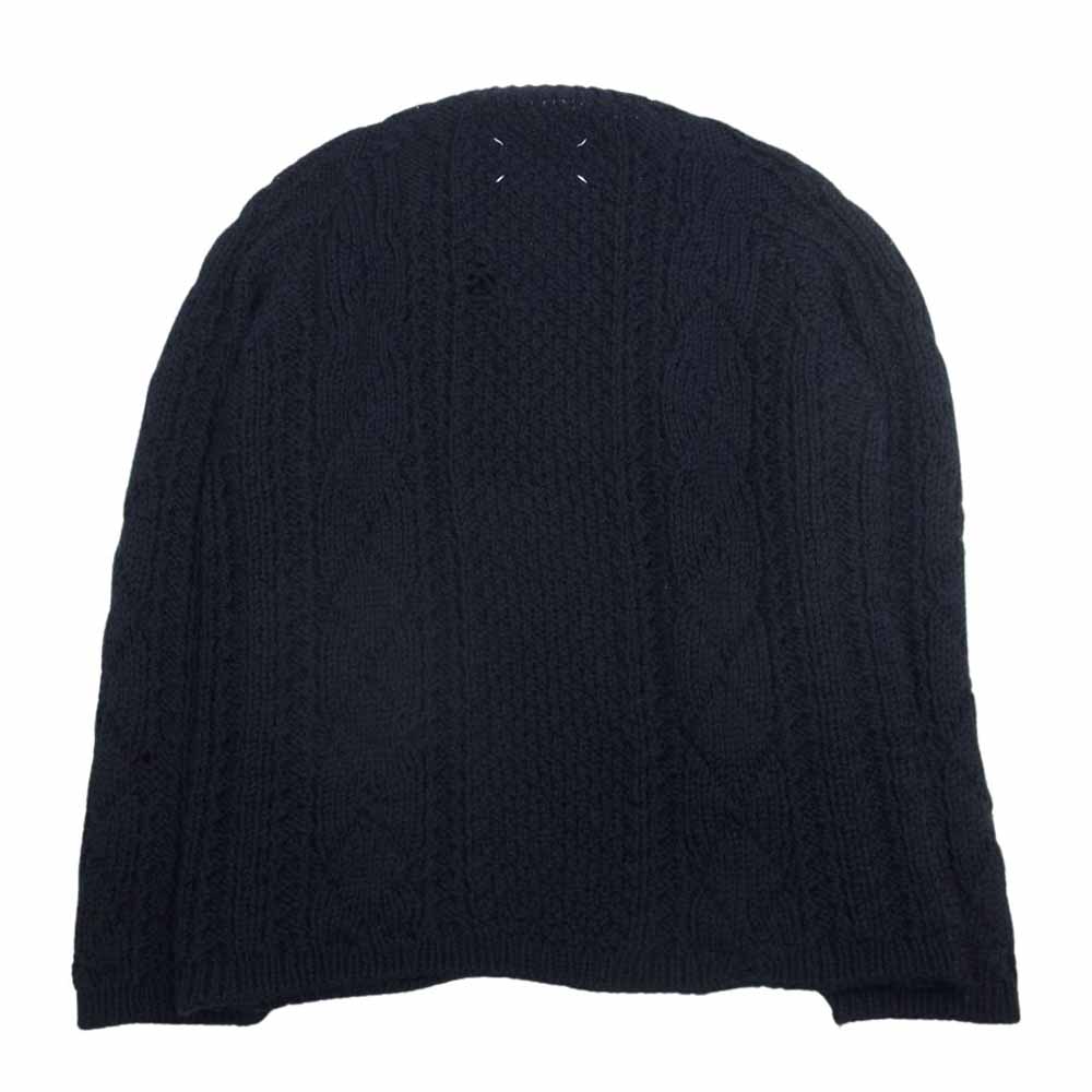 MAISON MARGIELA メゾンマルジェラ 21AW S50GP0252 S17833 destroyed wool sweater デストロイ ケーブルニット セーター ネイビー系 S【中古】