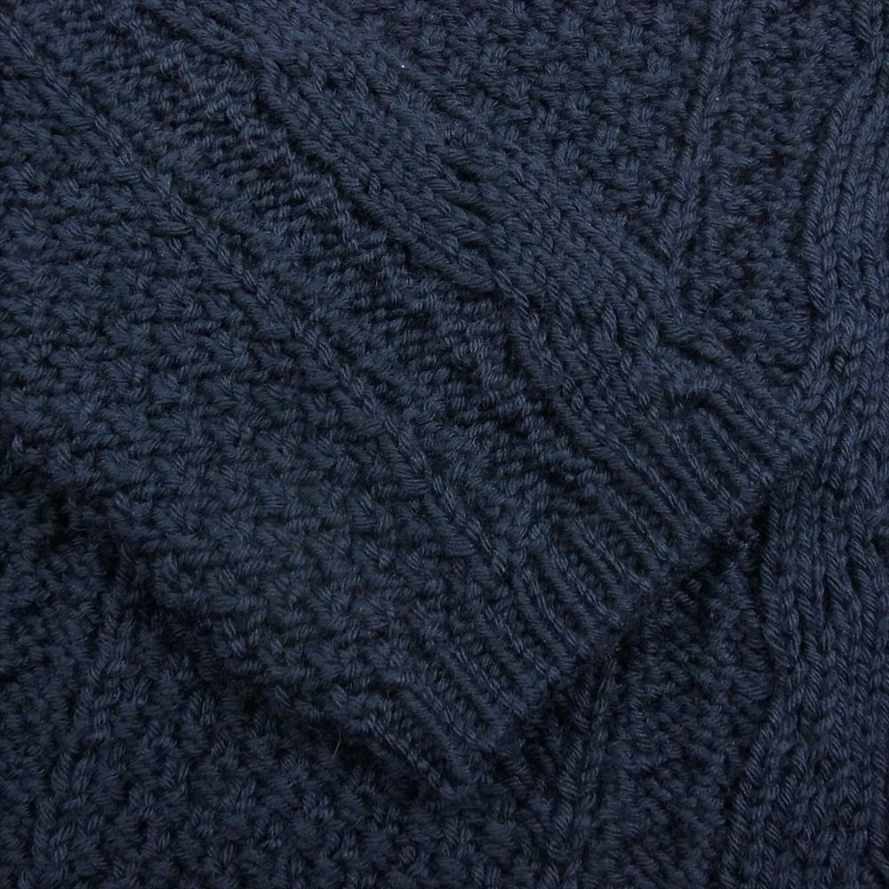 MAISON MARGIELA メゾンマルジェラ 21AW S50GP0252 S17833 destroyed wool sweater デストロイ ケーブルニット セーター ネイビー系 S【中古】