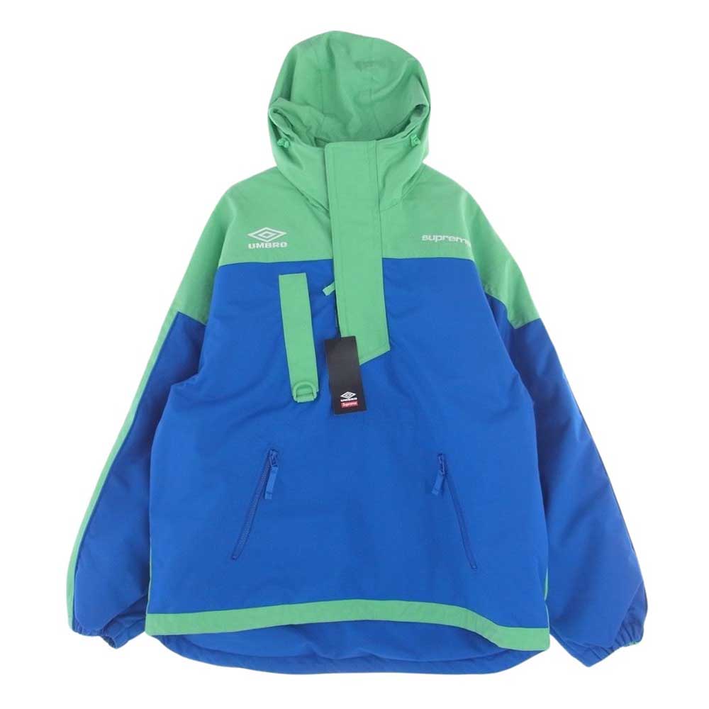 Supreme シュプリーム 23SS × UMBRO アンブロ Hooded Anorak アノラック フード ジャケット グリーン系 ブルー系 USA M【極上美品】【中古】