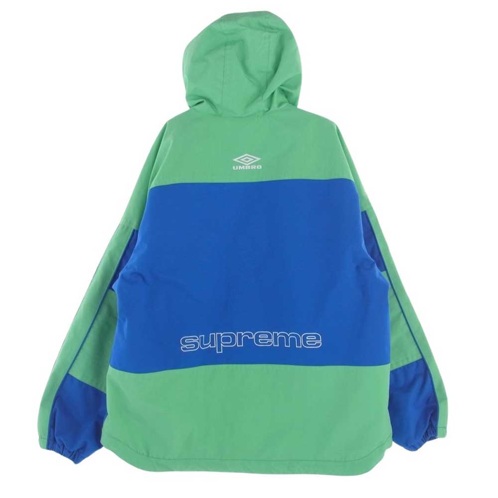 Supreme シュプリーム 23SS × UMBRO アンブロ Hooded Anorak アノラック フード ジャケット グリーン系 ブルー系 USA M【極上美品】【中古】