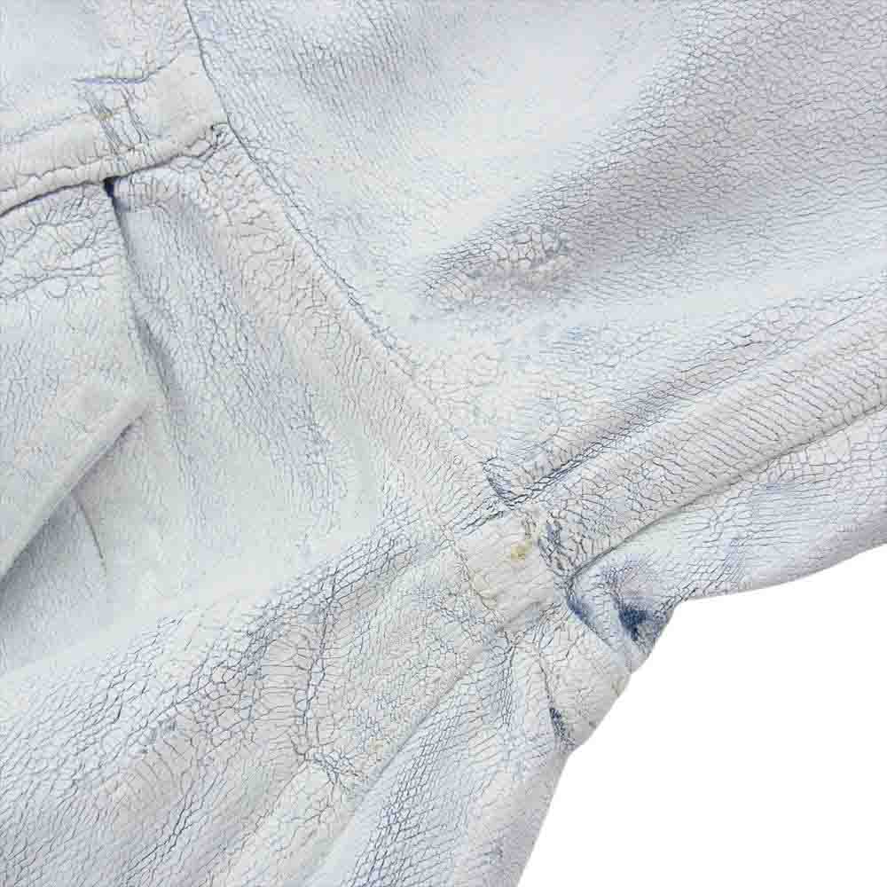 MAISON MARGIELA メゾンマルジェラ 14ライン 国内正規品 21AW S50AM0528 Bianchetto Denim Jacket ペンキ加工 ペンキデニム ノーカラー デニムジャケット ホワイト系 インディゴブルー系 46【中古】