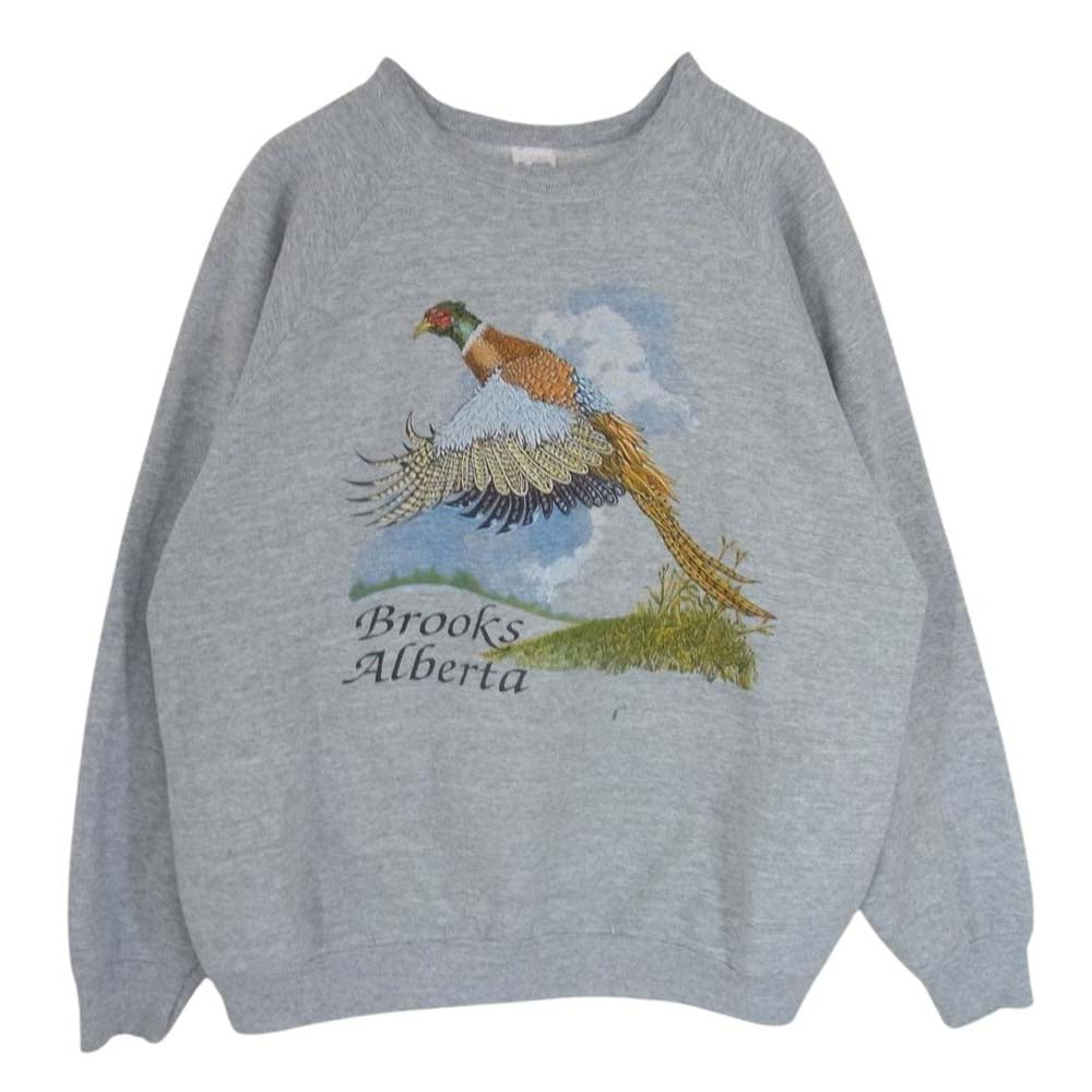 フルーツオブザルーム ヴィンテージ 80s 90s プリントスウェット グレー系 XL【中古】