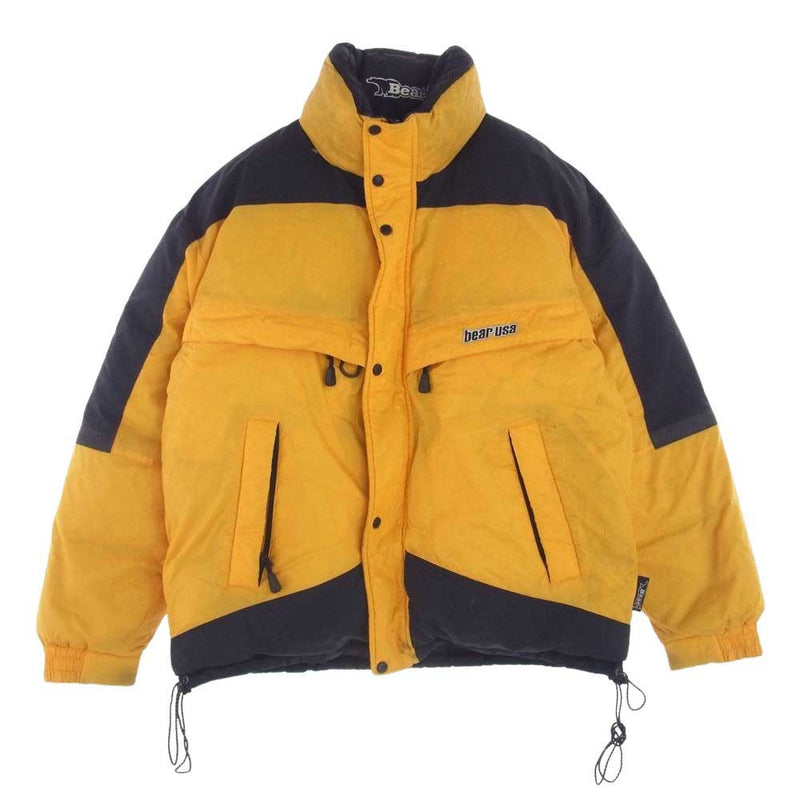 ベアー DOWN JACKET ダウン ジャケット イエロー系 ブラック系 L【中古】