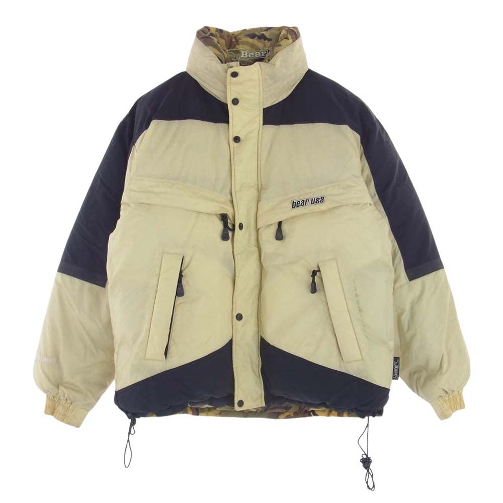 ベアー DOWN JACKET リバーシブル ダウン ジャケット オフホワイト系 ブラック系 カーキ系 M【中古】