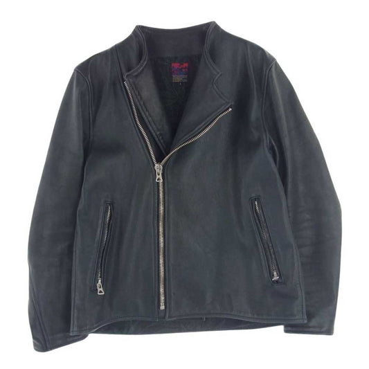 BRU NA BOINNE ブルーナボイン 5080 ホースハイド レザー 馬革 ノーカラー ジップアップ アランジャケット ダークグリーン ダークグリーン系 1【中古】