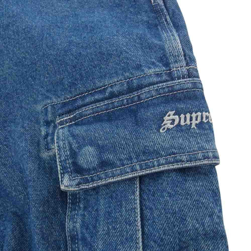 Supreme シュプリーム 22AW Cargo Denim Overalls カーゴ デニム オーバーオール インディゴ インディゴブルー系 L【中古】