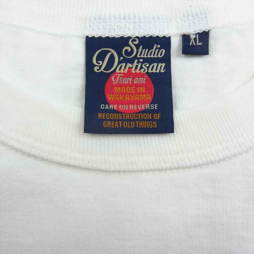 STUDIO D’ARTISAN ステュディオダルチザン 吊り編み プリント 半袖 Tシャツ ホワイト  ホワイト系 XL【美品】【中古】