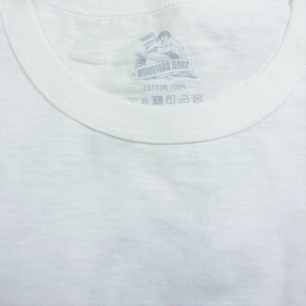 MOMOTARO JEANS 桃太郎ジーンズ プリント ロゴ 半袖 Tシャツ ホワイト系 XL【極上美品】【中古】