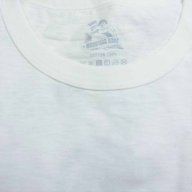 MOMOTARO JEANS 桃太郎ジーンズ プリント ロゴ 半袖 Tシャツ ホワイト系 XL【極上美品】【中古】