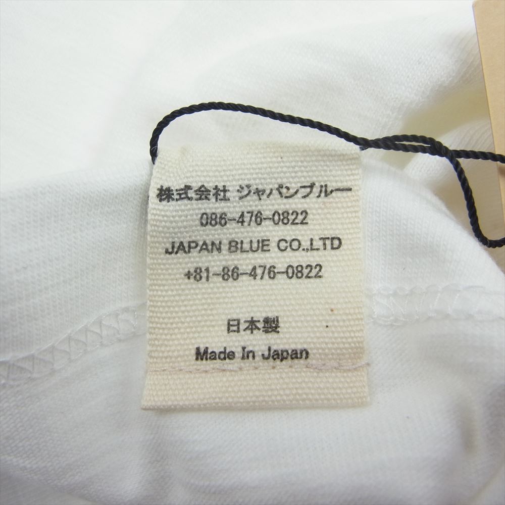 MOMOTARO JEANS 桃太郎ジーンズ プリント ロゴ 半袖 Tシャツ ホワイト系 XL【極上美品】【中古】