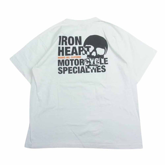 IRON HEART アイアンハート 両面 プリント 半袖 Tシャツ ホワイト系 L【美品】【中古】