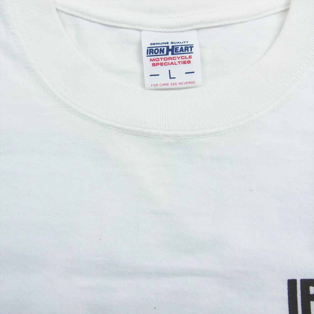 IRON HEART アイアンハート 両面 プリント 半袖 Tシャツ ホワイト系 L【美品】【中古】