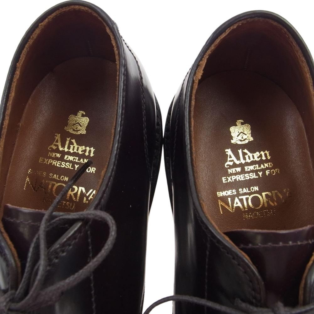 ALDEN オールデン NO502 なとりや NATORIYA 別注 BARRIE LAST バリー ラスト パンチドキャップトゥ コードバン レザー シューズ ダークバーガンディ ダークブラウン系 9D【極上美品】【中古】