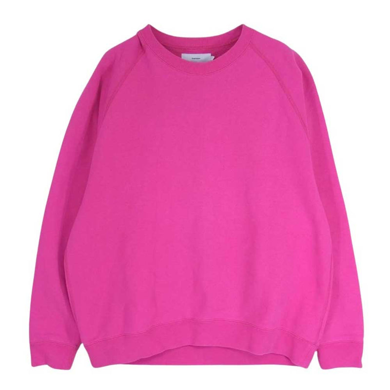 GRAPHPAPER グラフペーパー GU191-70059B × LOOPWHEELER RAGLAN SWEAT ループウィラー ラグラン クルーネック スウェット トレーナー ピンク系 1【中古】