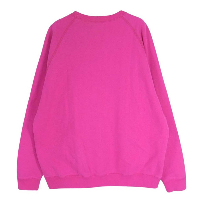 GRAPHPAPER グラフペーパー GU191-70059B × LOOPWHEELER RAGLAN SWEAT ループウィラー ラグラン クルーネック スウェット トレーナー ピンク系 1【中古】