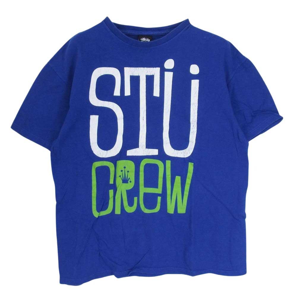 STUSSY ステューシー STUCREW プリント 半袖 Ｔシャツ ブルー系 L【中古】