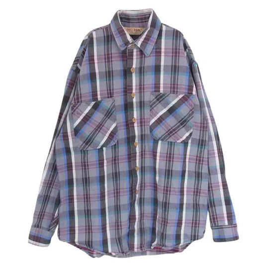BIG MAC ビッグマック 90s 長袖 ヘビー ネルシャツ グレー系 16【中古】