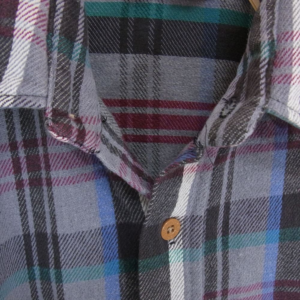 BIG MAC ビッグマック 90s 長袖 ヘビー ネルシャツ グレー系 16【中古】