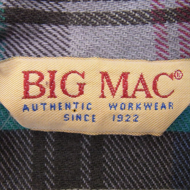 BIG MAC ビッグマック 90s 長袖 ヘビー ネルシャツ グレー系 16【中古】