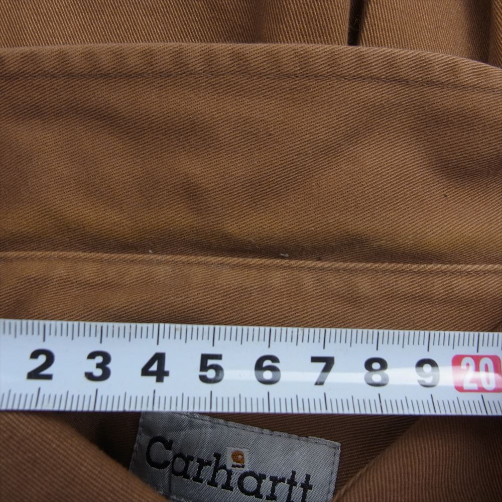 Carhartt カーハート S09BRN Work B.D shirt ボタンダウン 長袖 ワーク シャツ ブラウン系 XL【中古】