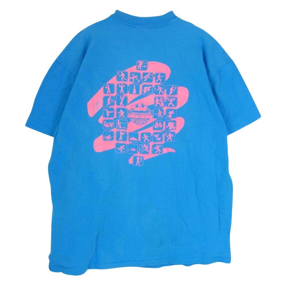 ステッドマン 90s USA製 プリント 半袖 Tシャツ ブルー系 XL【中古】