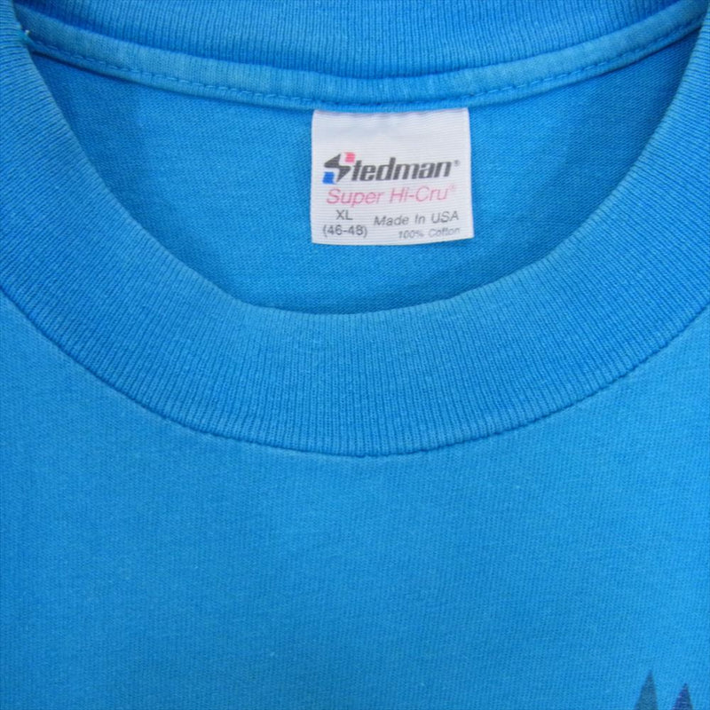 ステッドマン 90s USA製 プリント 半袖 Tシャツ ブルー系 XL【中古】