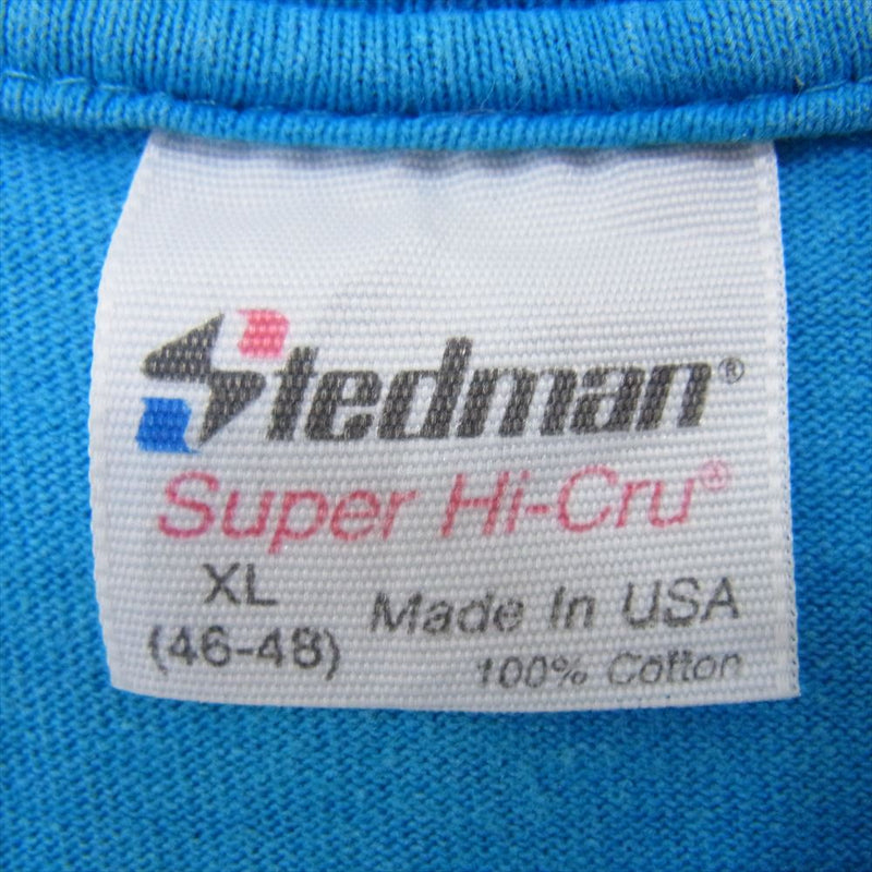 ステッドマン 90s USA製 プリント 半袖 Tシャツ ブルー系 XL【中古】