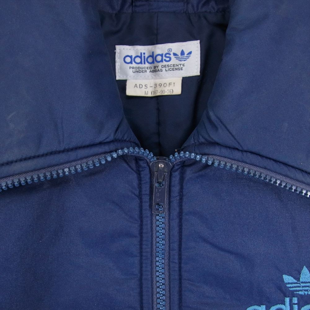 adidas アディダス ADS-390FT デサント期 80S ヴィンテージ ナイロン 中綿 ジャケット ネイビー系 M【中古】