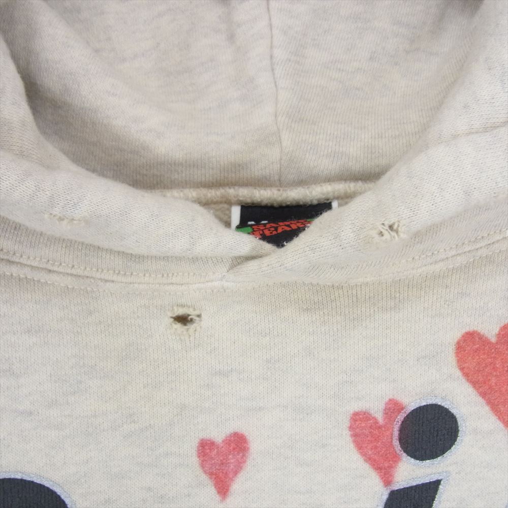 SAINT MICHAEL セントマイケル 22SS SM-S22-0000-083 × DENIM TEARS デニムティアーズ HOODIE 総柄 プリント フーディ プルオーバー パーカー グレー系 M【中古】