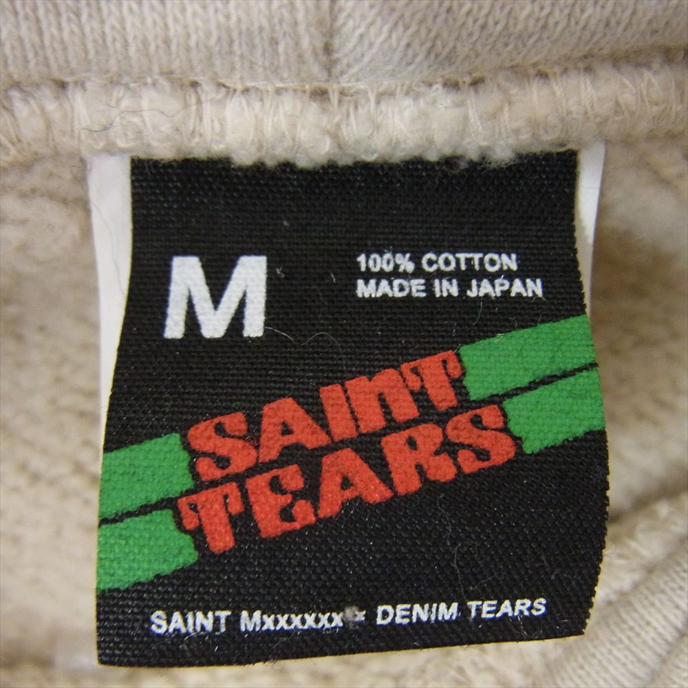 SAINT MICHAEL セントマイケル 22SS SM-S22-0000-083 × DENIM TEARS デニムティアーズ HOODIE 総柄 プリント フーディ プルオーバー パーカー グレー系 M【中古】