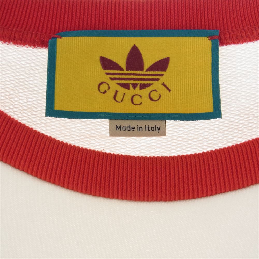 GUCCI グッチ 722951 XJE1K × adidas アディダス フロント ロゴ プリント コットン スウェット クルーネック トレーナー マルチカラー系 XL【美品】【中古】