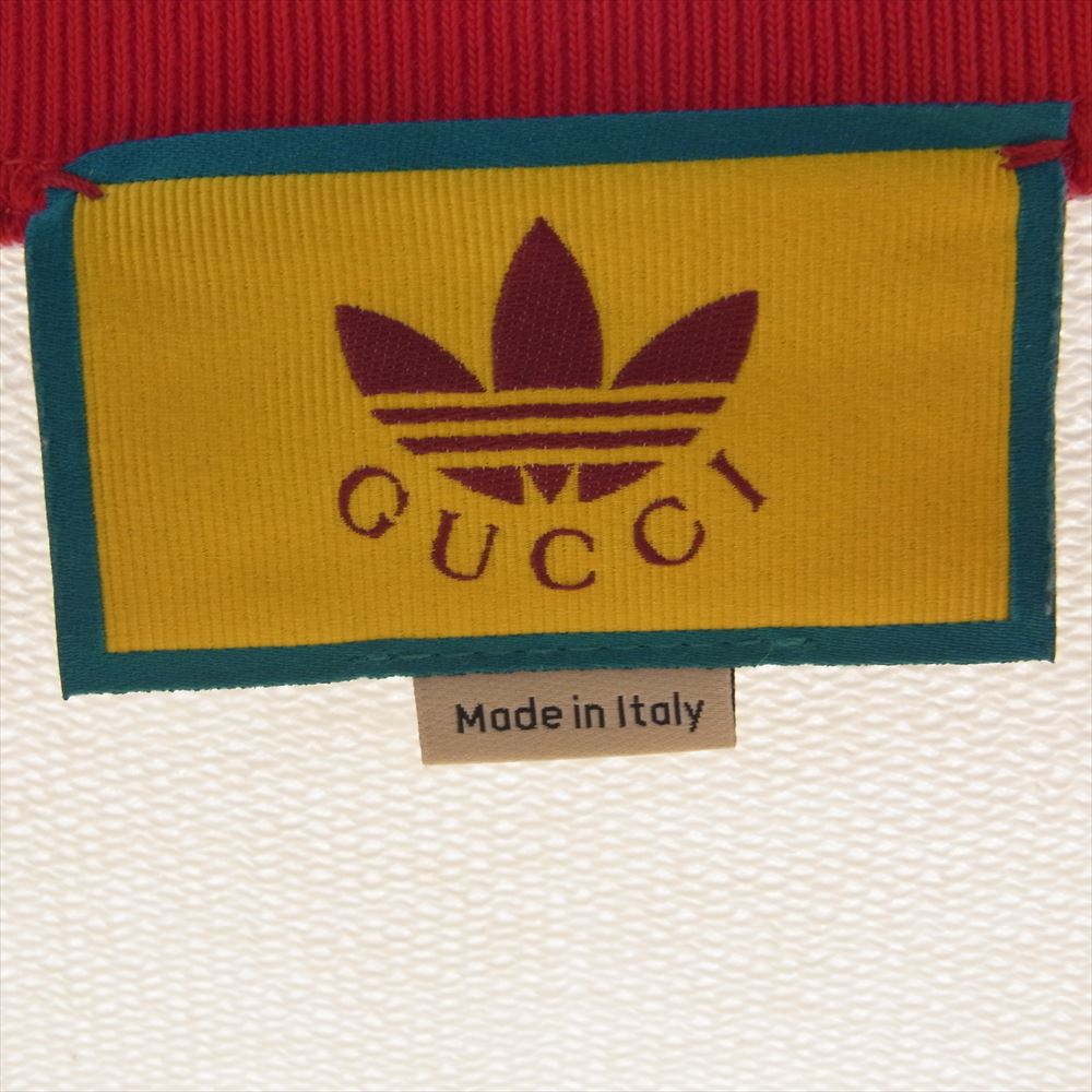 GUCCI グッチ 722951 XJE1K × adidas アディダス フロント ロゴ プリント コットン スウェット クルーネック トレーナー マルチカラー系 XL【美品】【中古】