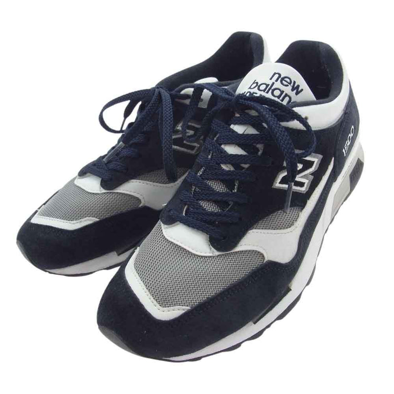 NEW BALANCE ニューバランス M1500NWG 英国製 スエード ローカット スニーカー ネイビー系 ホワイト系 USA 9D【中古】