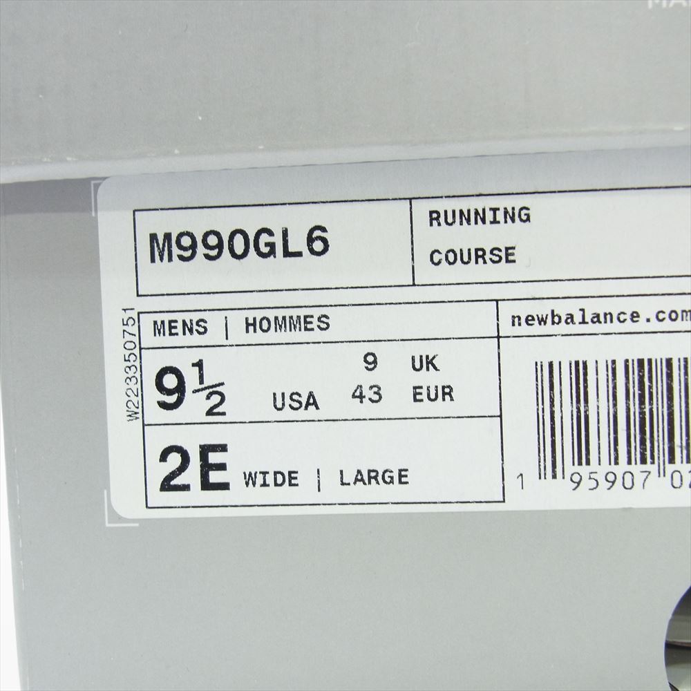 NEW BALANCE ニューバランス M990GL6 USA製 990V6 ローカット スニーカー グレー系 27.5cm【中古】
