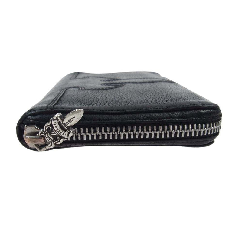 CHROME HEARTS クロムハーツ（原本無） REC F ZIP フレアニー レザー ラウンドジップ ウォレット 財布 ブラック系【中古】