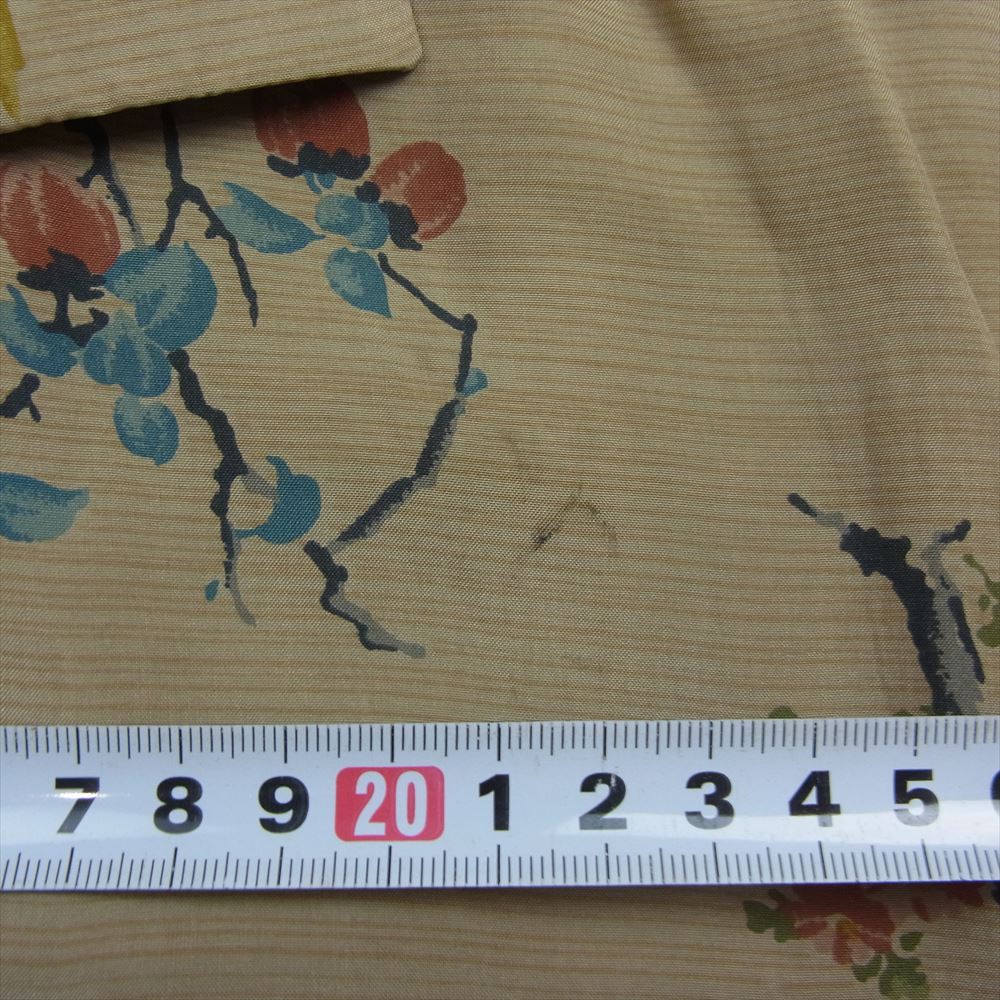 リバティハウス 総柄 オープン アロハシャツ ベージュ系【中古】