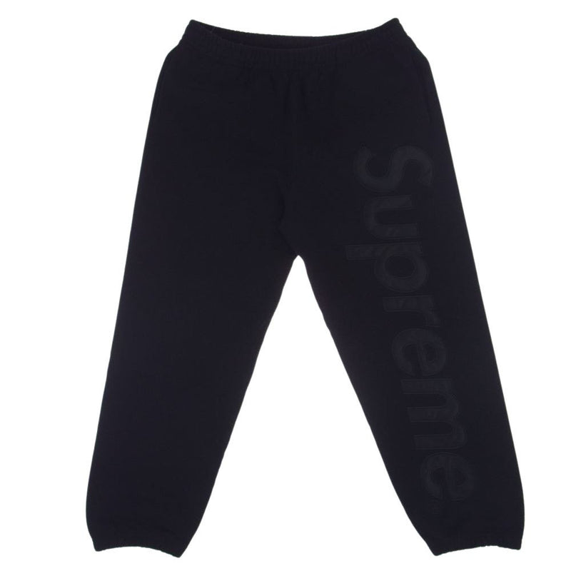 Supreme シュプリーム 23AW Satin Applique Sweatpant サテン アップリケ ロゴ スウェットパンツ ブラック系 L【極上美品】【中古】