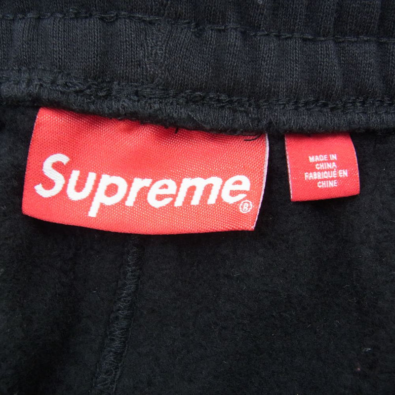 Supreme シュプリーム 23AW Satin Applique Sweatpant サテン アップリケ ロゴ スウェットパンツ ブラック系 L【極上美品】【中古】