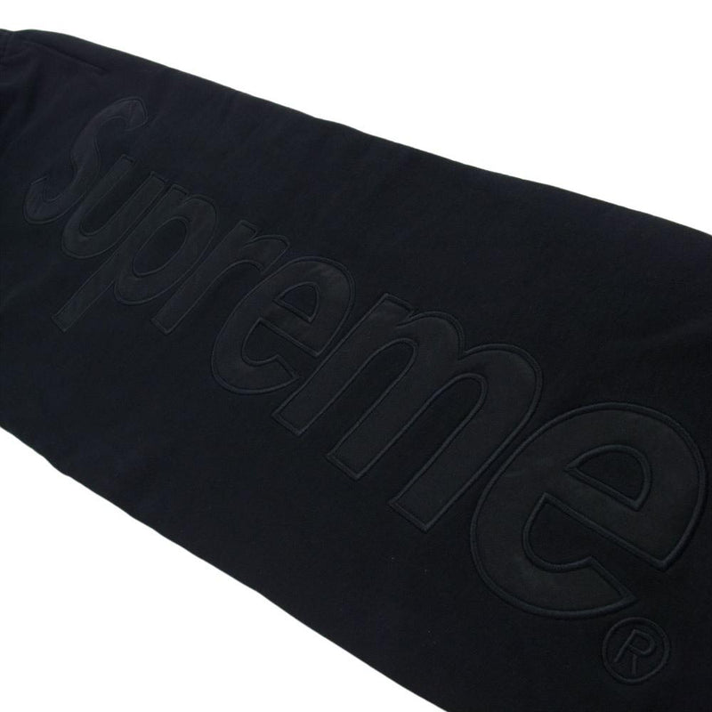 Supreme シュプリーム 23AW Satin Applique Sweatpant サテン アップリケ ロゴ スウェットパンツ ブラック系 L【極上美品】【中古】