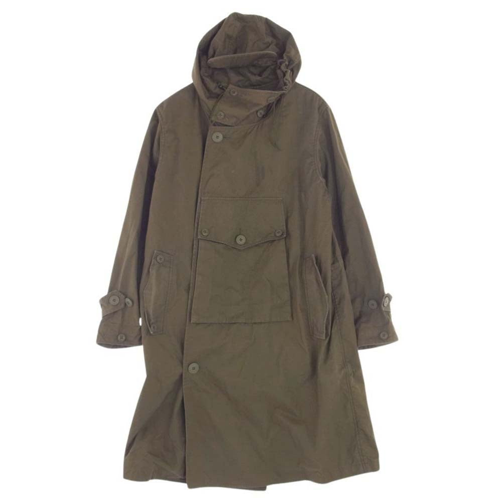 snowpeak スノーピーク JK-16AU110 VENTILE OVER COAT ベンタイル コットン オーバー フーデッド ロング コート ブラウン系 L【中古】