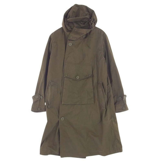 snowpeak スノーピーク JK-16AU110 VENTILE OVER COAT ベンタイル コットン オーバー フーデッド ロング コート ブラウン系 L【中古】