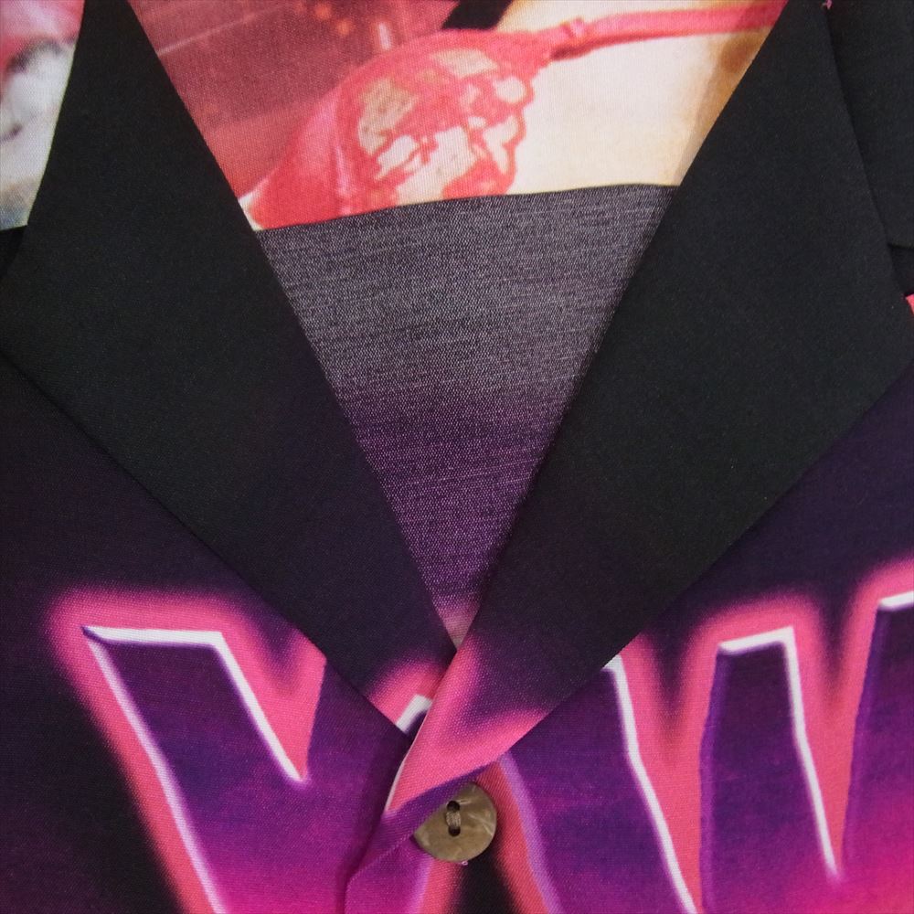 WACKO MARIA ワコマリア 23SS HOLLYWOOD S/S HAWAIIAN SHIRT TYPE-1 ハリウッド ハワイアンシャツ 半袖 アロハシャツ ピンク系 M【中古】