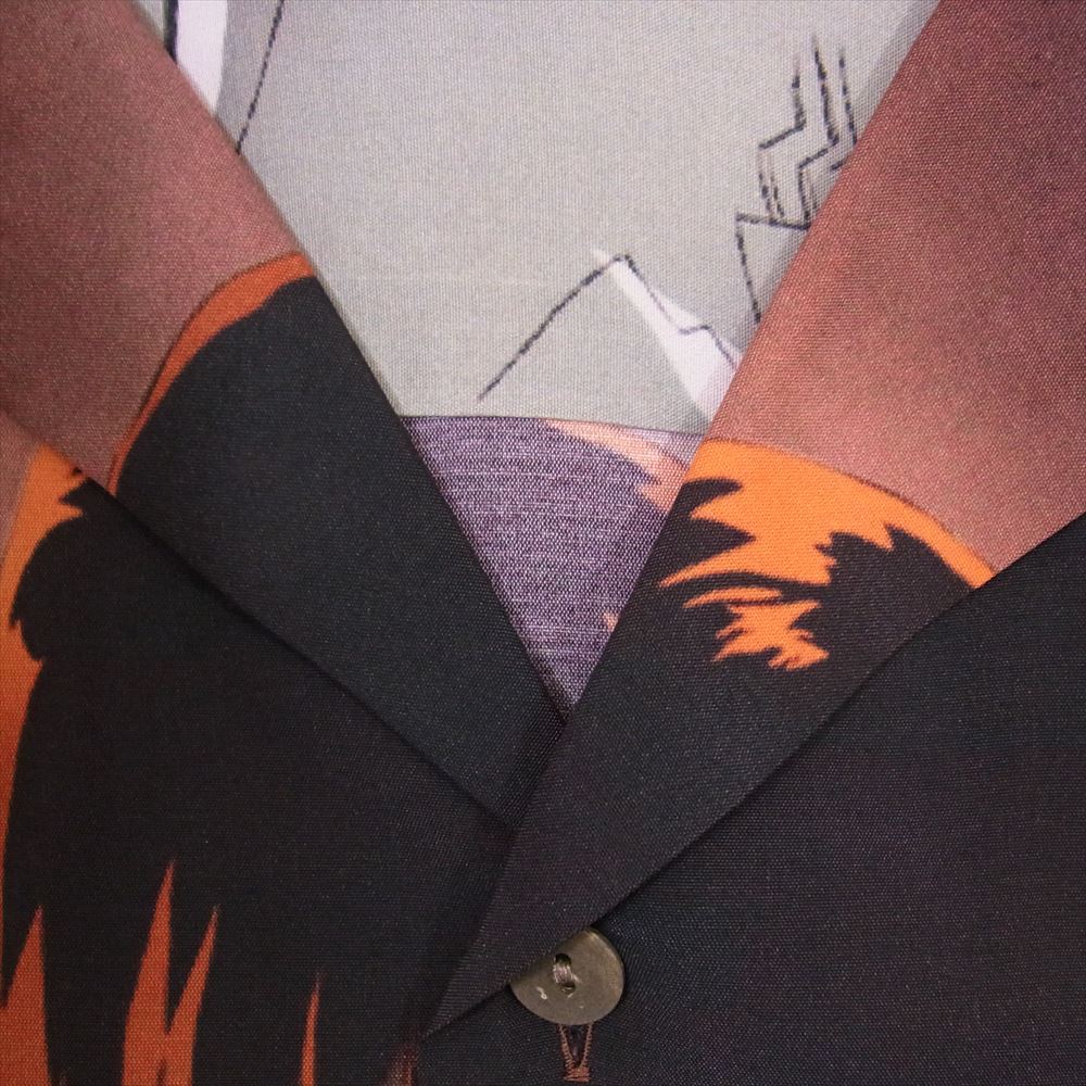 WACKO MARIA ワコマリア 23SS × GHOST IN THE SHELL 攻殻機動隊 S/S HAWAIIAN SHIRT TYPE 1 ハワイアンシャツ 半袖シャツ 総柄 アロハシャツ オレンジ系 M【美品】【中古】