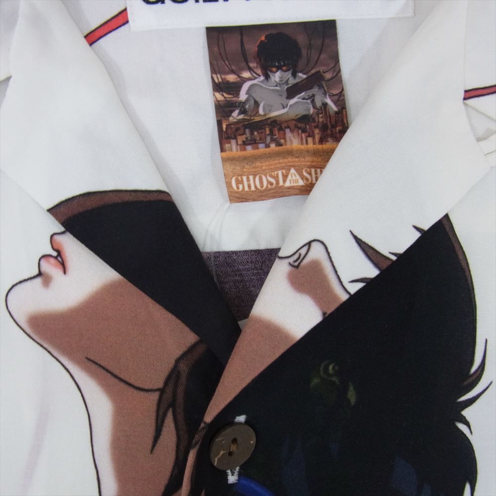 WACKO MARIA ワコマリア 23SS × GHOST IN THE SHELL 攻殻機動隊 S/S HAWAIIAN SHIRT TYPE 3 ハワイアンシャツ 半袖シャツ 総柄 アロハシャツ ホワイト系 M【中古】