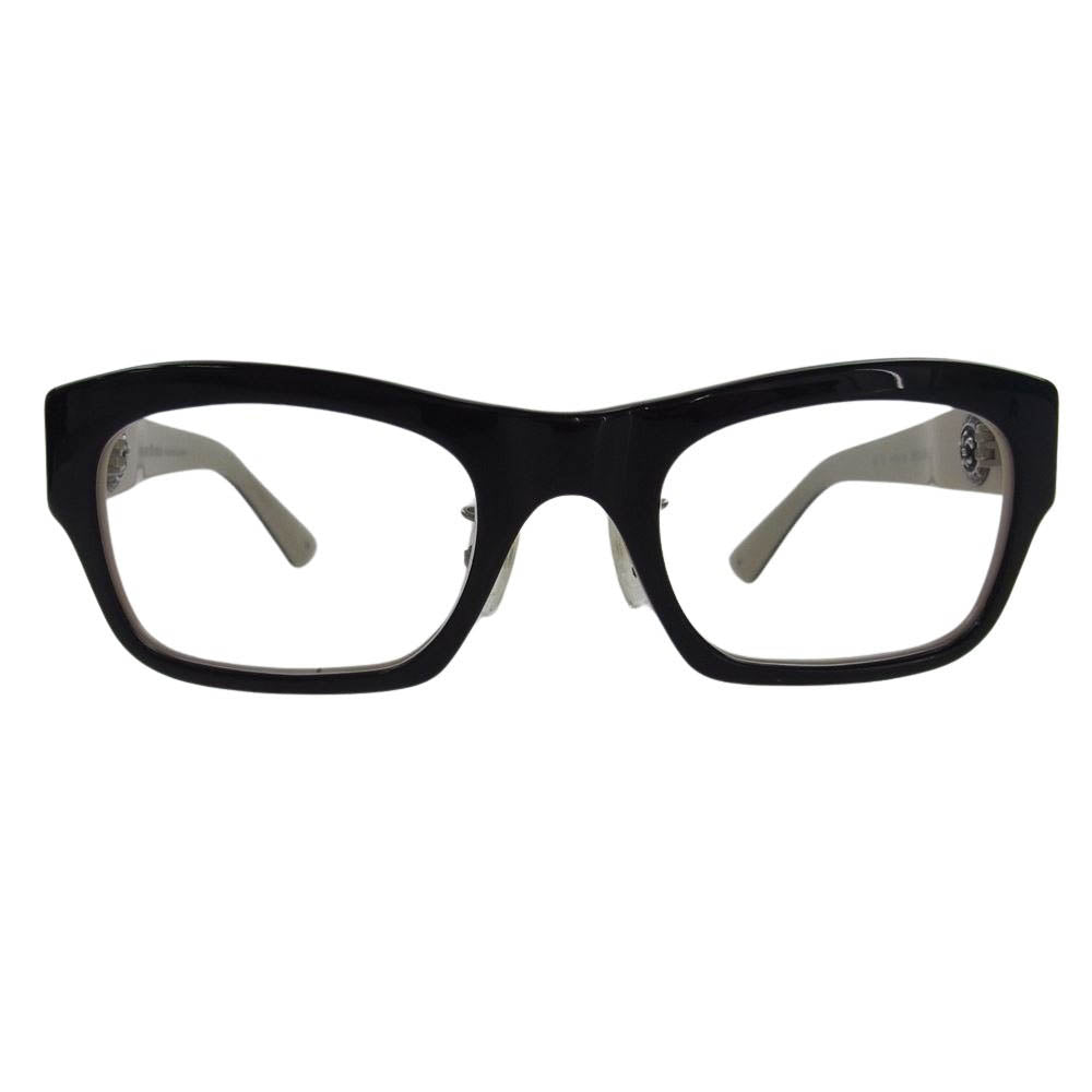 CHROME HEARTS クロムハーツ（原本無） 日本製 BLUE BALLZ color BT  51□22-135 度無し メガネ 眼鏡 ブラック系 オフホワイト系【中古】