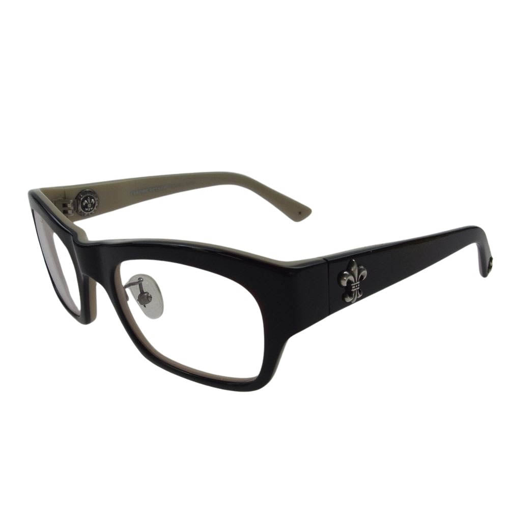 CHROME HEARTS クロムハーツ（原本無） 日本製 BLUE BALLZ color BT  51□22-135 度無し メガネ 眼鏡 ブラック系 オフホワイト系【中古】