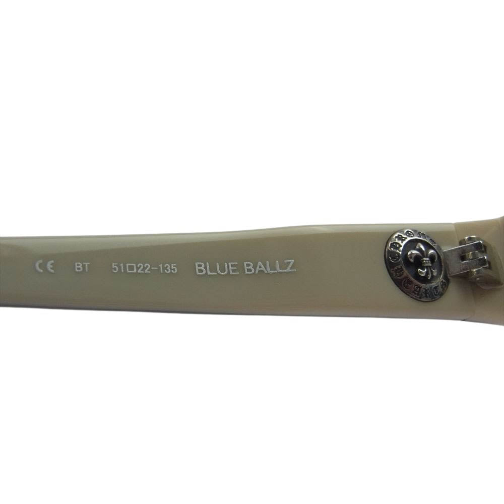 CHROME HEARTS クロムハーツ（原本無） 日本製 BLUE BALLZ color BT  51□22-135 度無し メガネ 眼鏡 ブラック系 オフホワイト系【中古】