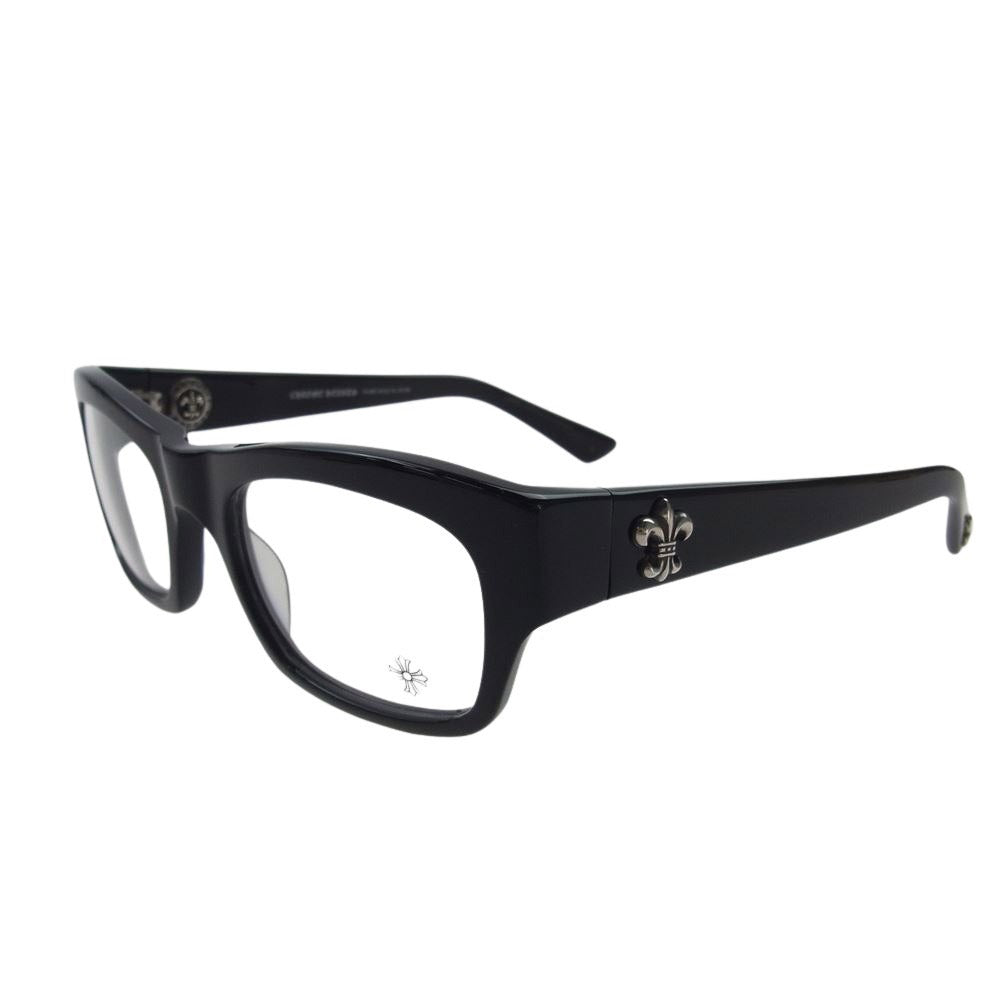 CHROME HEARTS クロムハーツ（原本無） 購入時証明書付属 日本製 BLUE BALLZ color BK 51□22-135 度無し メガネ 眼鏡 ブラック系【中古】