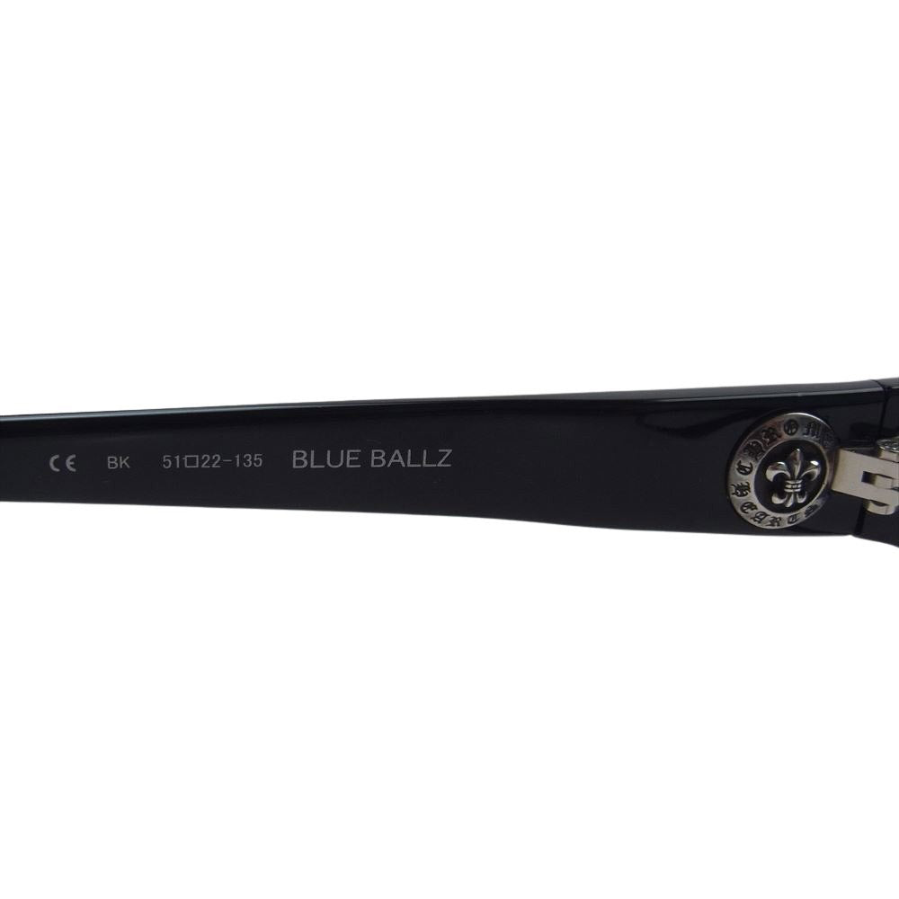 CHROME HEARTS クロムハーツ（原本無） 購入時証明書付属 日本製 BLUE BALLZ color BK 51□22-135 度無し メガネ 眼鏡 ブラック系【中古】
