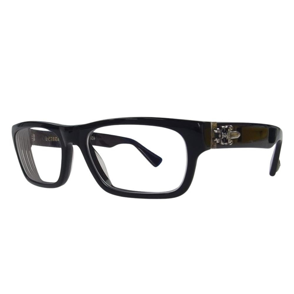 CHROME HEARTS クロムハーツ（原本無） イタリア製 Inflatable Date DAGGER ダガー テンプル 56□18-145 度入り メガネ 眼鏡 ブラック系【中古】